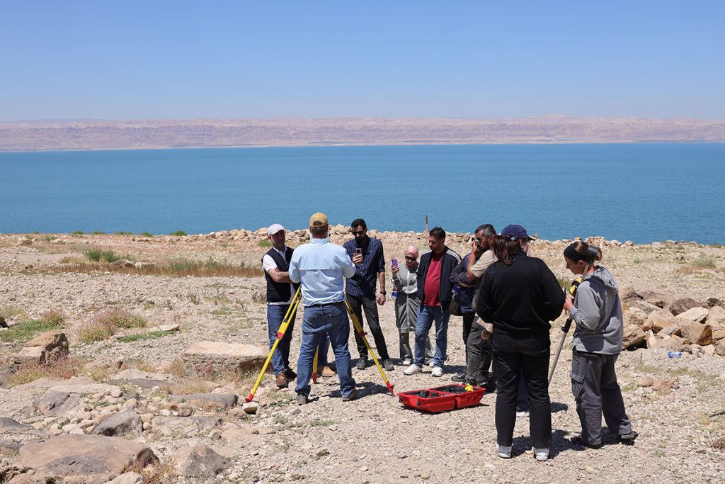 Photogrammetry and Laser Scanning for Digital Documentation of Cultural Heritage workshop, 19-23 April 2026, for the DoA and DGAM. Survey training in the field at Kallirhoe (Ain ez-Zara) along the shore of the Dead Sea.